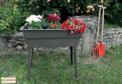 Jardinière Calipso Maxi Basic 40L + Pieds Amovibles – Taupe -Garanti Jardin Magasin jardiniere polypropylene 40l pieds amovibles calipso maxi basic taupe 2