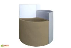 Pot De Fleurs En Polyéthylène Petalo - Ø 50 X 50 Cm -Garanti Jardin Magasin jardiniere tabac gris blanc