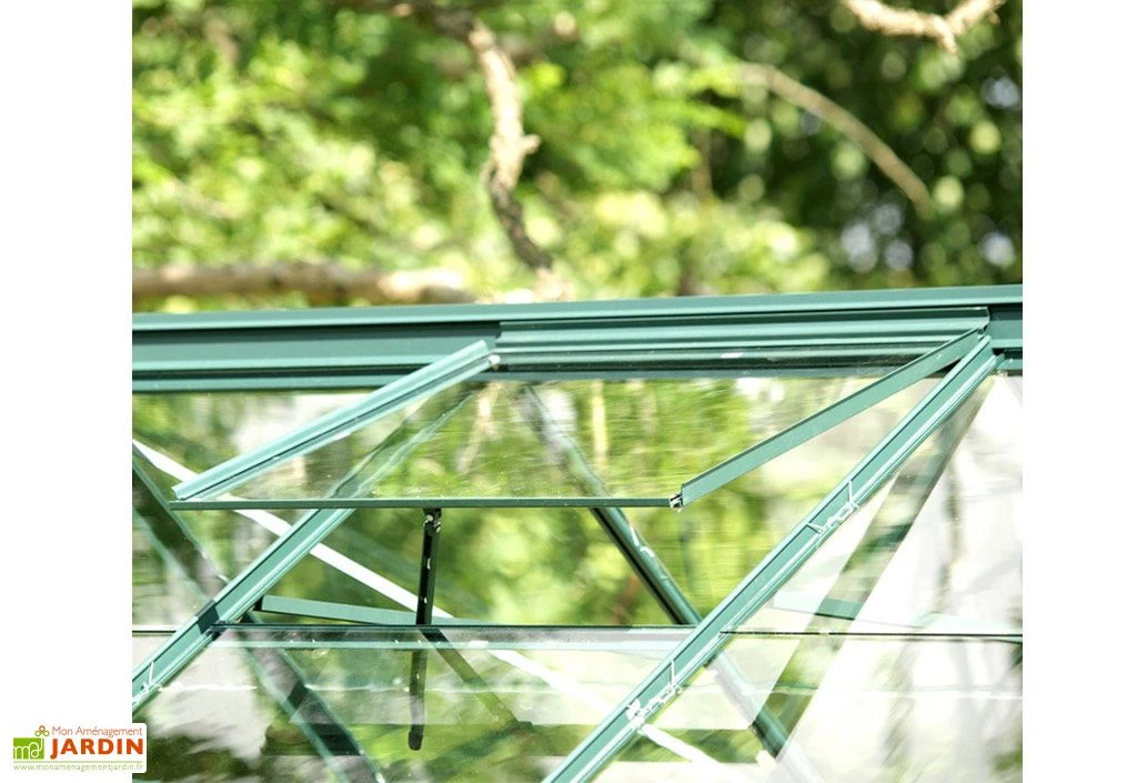 Serre De Jardin En Verre Trempé Lams 7,3 M² - Allium Vert 5 Serre De Jardin En Verre Trempé Lams 7,3 M² - Allium Vert – Image 3