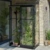Halls Serre De Jardin Adossée En Verre Trempé Qube Lean-to 24 – 0,8 M² -Garanti Jardin Magasin mini serre jardin adossee terrasse