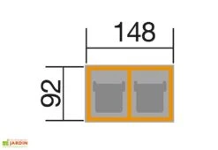 Cache-poubelle Double En Bois De Pin Traité 92 X 148 X 122 Cm -Garanti Jardin Magasin plan cache poubelle double bois