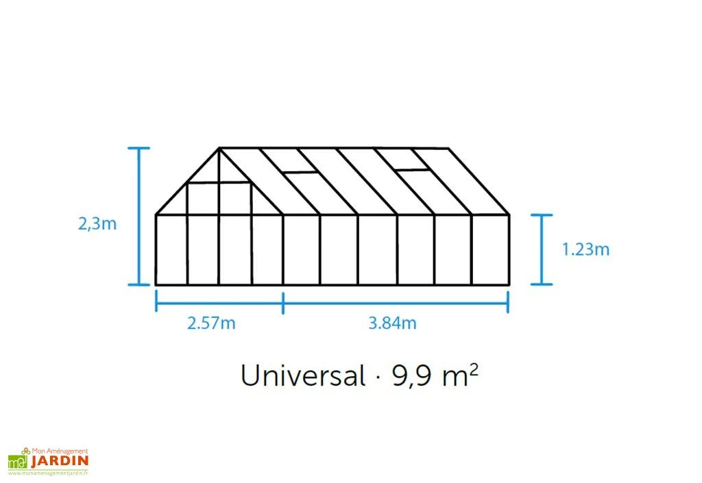Halls Serre De Jardin En Aluminium Et Verre Horticole Universal 128 – 9,9 M² 8 Halls Serre De Jardin En Aluminium Et Verre Horticole Universal 128 – 9,9 M² – Image 6