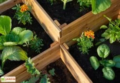 Carré Potager En Bois Autoclave à étages 4 Compartiments - 90 X 90 X 46 Cm -Garanti Jardin Magasin plantes carre potager