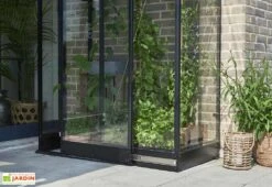 Halls Serre De Jardin Adossée En Verre Trempé Qube Lean-to 24 – 0,8 M² -Garanti Jardin Magasin porte coulissante mini serre murale