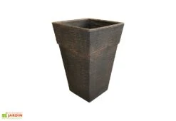 Roto Pot De Fleurs Extérieur En Polyéthylène Et Bois 30 X 45 Cm Quadro S -Garanti Jardin Magasin pot de fleurs exte rieur en polye thyle ne et bois 30x45cm quadro s cuivre