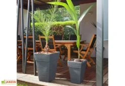 Roto Pot De Fleurs Extérieur En Polyéthylène Et Bois 30 X 45 Cm Quadro S -Garanti Jardin Magasin pot de fleurs exte rieur en polye thyle ne et bois 30x45cm quadro s expo