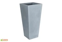 Pot De Fleurs En Polyéthylène Hydrus - 39 X 39 X 85 Cm -Garanti Jardin Magasin pot de fleurs gris 3