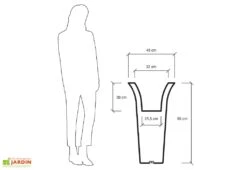 Pot De Fleurs Lumineux En Polyéthylène Domus – Ø 48 X 85 Cm -Garanti Jardin Magasin pot de fleurs jardin