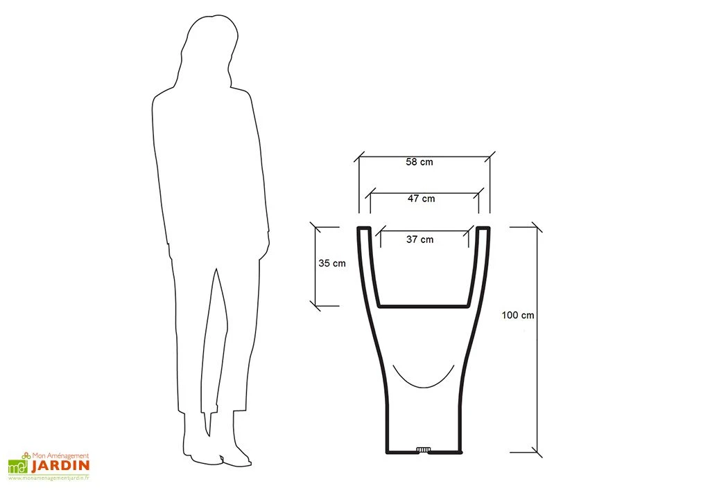 Pot De Fleurs Lumineux En Polyéthylène Domus – Ø 58 X 100 Cm 5 Pot De Fleurs Lumineux En Polyéthylène Domus – Ø 58 X 100 Cm – Image 3
