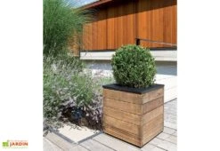 Bac à Fleurs En Bois Selekt (45x45x47) -Garanti Jardin Magasin pot de fleurs selekt jardipolys 45 x 45 x 47