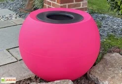 Pot De Fleurs Rond En Polyéthylène Rose Speranza Ø 90 Cm -Garanti Jardin Magasin pot fleur rond polyethylene rose
