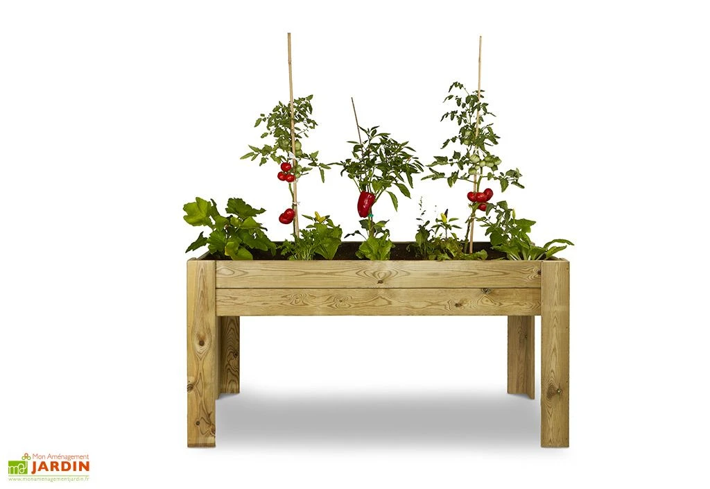 Potager Surélevé En Bois Traité Gardenbrico XL80 : 160 Cm 4 Potager Surélevé En Bois Traité Gardenbrico XL80 : 160 Cm – Image 2