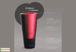 Pot De Fleurs En Plastique Stark S Simple Ou Double Paroi (40/27 X 80 Cm) -Garanti Jardin Magasin pots colors double paroi schema 1 7