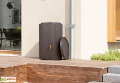 Garantia Récupérateur D’eau De Pluie 220 L Avec Robinet Et Collecteur – Madera -Garanti Jardin Magasin recuperateur eau pluie effet bois 220l madera
