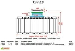 Cuve Récupérateur D'Eau Enterrée Projekt 2000 L 9 Cuve Récupérateur D'Eau Enterrée Projekt 2000 L -Garanti Jardin Magasin schema cuve plate gft2000 3