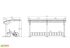 Abri à Vélos Pour Collectivités En Acier Galvanisé Et Polycarbonate Larus 8 Abri à Vélos Pour Collectivités En Acier Galvanisé Et Polycarbonate Larus -Garanti Jardin Magasin schema dimensions abri velo acier larus