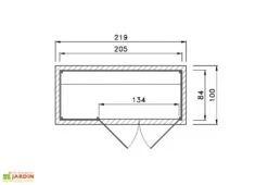 Coffre De Rangement Bois Pour Vélos 84x205 7 Coffre De Rangement Bois Pour Vélos 84x205 -Garanti Jardin Magasin schema dimensions armoire jardin weka