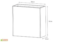Jardinière En Métal Thermolaqué Profondeur Ajustable - 100 X 40 X 115 Cm 13 Jardinière En Métal Thermolaqué Profondeur Ajustable - 100 X 40 X 115 Cm -Garanti Jardin Magasin schema dimensions jardiniere hg08975801 1