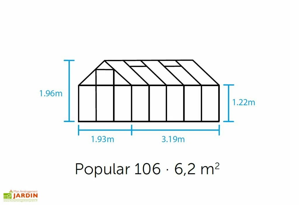 Halls Serre De Jardin En Aluminium Et Polycarbonate Popular 106 - 6,2 M² 4 Halls Serre De Jardin En Aluminium Et Polycarbonate Popular 106 - 6,2 M² – Image 2