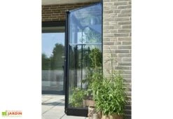 Halls Serre De Jardin Adossée En Verre Trempé Qube Lean-to 24 – 0,8 M² -Garanti Jardin Magasin serre adossee verre vue laterale