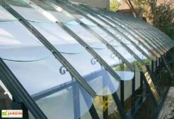 Serre Adossée Ancienne En Aluminium Et Verre Trempé 4mm Chambord 380x280 -Garanti Jardin Magasin serre ancienne en aluminium et verre trempe 4mm chambord toit 1