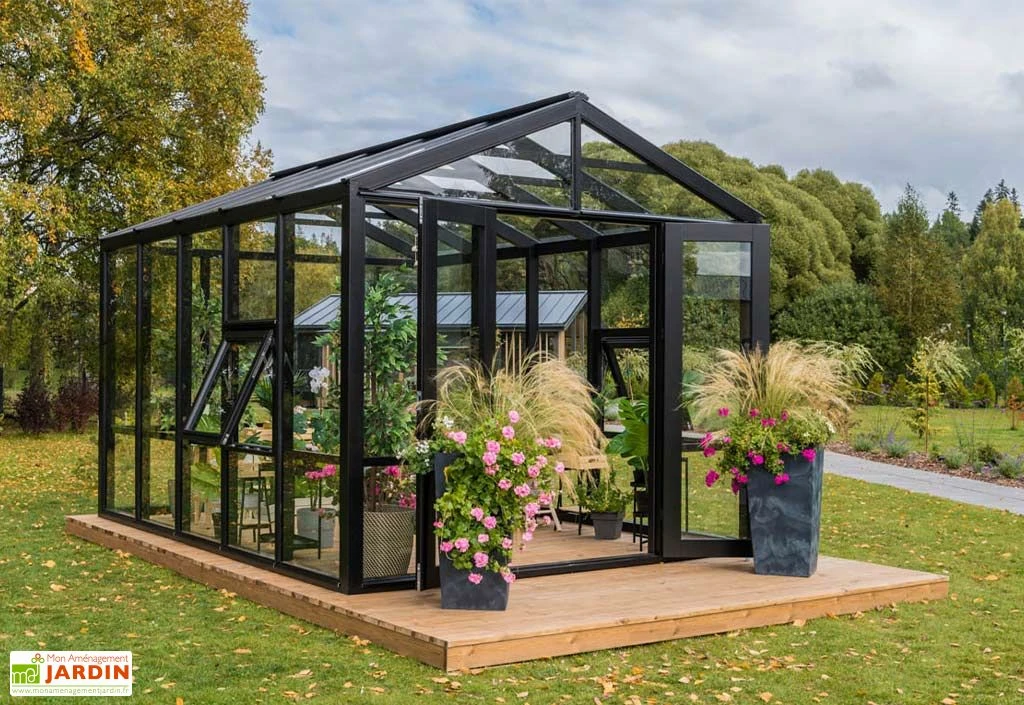 Serre De Jardin En Bois Et Verre Trempé – Myosotis 4 Serre De Jardin En Bois Et Verre Trempé – Myosotis – Image 2