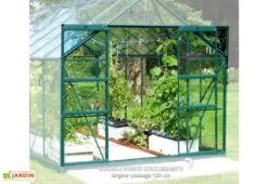 Serre De Jardin En Verre Trempé Lams 8,1 M² - Laurus Verte 10 Serre De Jardin En Verre Trempé Lams 8,1 M² - Laurus Verte -Garanti Jardin Magasin serre de jardin verre trempe aluminium gris anthracite uranus laurus 8300 lams verte 2