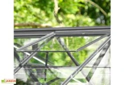 Serre De Jardin Adossée En Verre Lams 4,9 M² - Melissa Anthracite -Garanti Jardin Magasin serre jardin adossee aluminium anthracite verre trempe melissa ida lams 4 3
