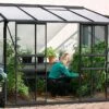 Serre De Jardin Adossée En Verre Lams 4,9 M² - Melissa Anthracite -Garanti Jardin Magasin serre jardin adossee aluminium anthracite verre trempe melissa ida lams 5200 2
