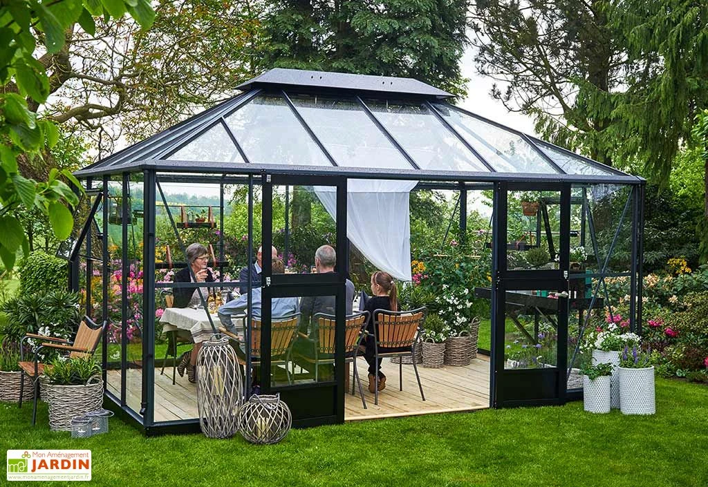 Jardin D’Hiver Verre Trempé Alu Anthracite 13 M² – Juliana Grand Oase 4 Jardin D’Hiver Verre Trempé Alu Anthracite 13 M² – Juliana Grand Oase – Image 2