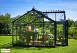 Serre De Jardin Verre Trempé Alu Anthracite 13 M² – Juliana Orangeri -Garanti Jardin Magasin serre jardin aluminium anthracite verre trempe juliana orangerie 1
