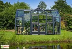 Serre De Jardin Verre Trempé Alu Anthracite 13 M² – Juliana Orangeri -Garanti Jardin Magasin serre jardin aluminium anthracite verre trempe juliana orangerie 4