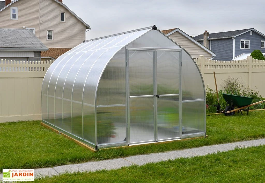 Serre De Jardin En Aluminium Et Polycarbonate Bella - Argent 4 Serre De Jardin En Aluminium Et Polycarbonate Bella - Argent – Image 2