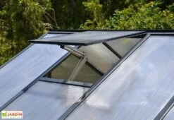 Serre De Jardin En Aluminium Et Polycarbonate Glory 8,9 M² - Grise -Garanti Jardin Magasin serre jardin aluminium polycarbonate glory 8 9 m 2