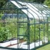 Serre De Jardin En Alu Et Verre Trempé Lams 12,9 M² - Aloé Vert -Garanti Jardin Magasin serre jardin aluminium verre trempe aloe 13m2 vert