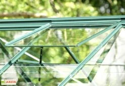 Serre De Jardin En Alu Et Verre Trempé Lams 12,9 M² - Aloé Vert -Garanti Jardin Magasin serre jardin aluminium verre trempe aloe 13m2 vert 6