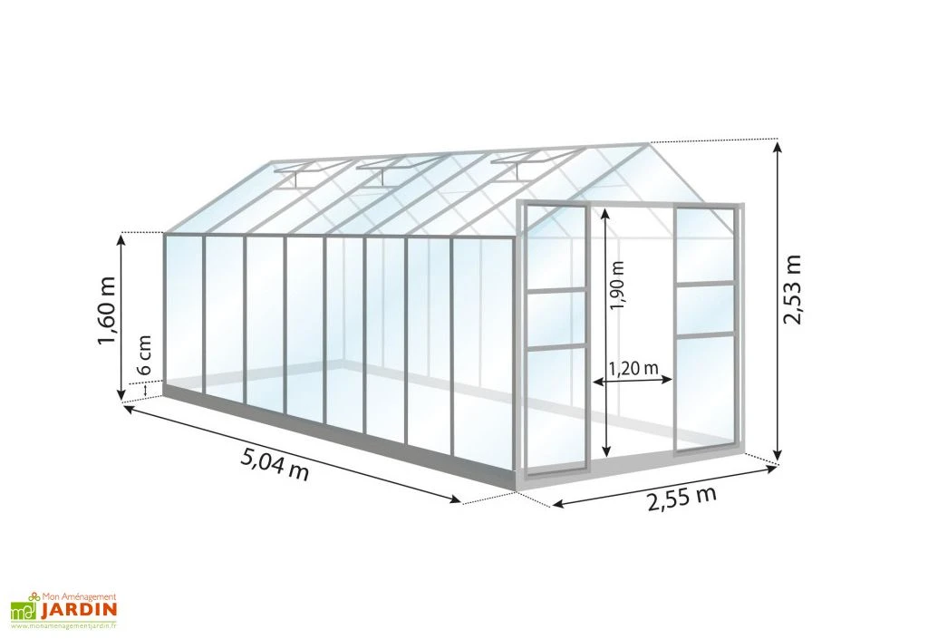 Serre De Jardin En Alu Et Verre Trempé Lams 12,9 M² - Laurus Alu Naturel 4 Serre De Jardin En Alu Et Verre Trempé Lams 12,9 M² - Laurus Alu Naturel – Image 2
