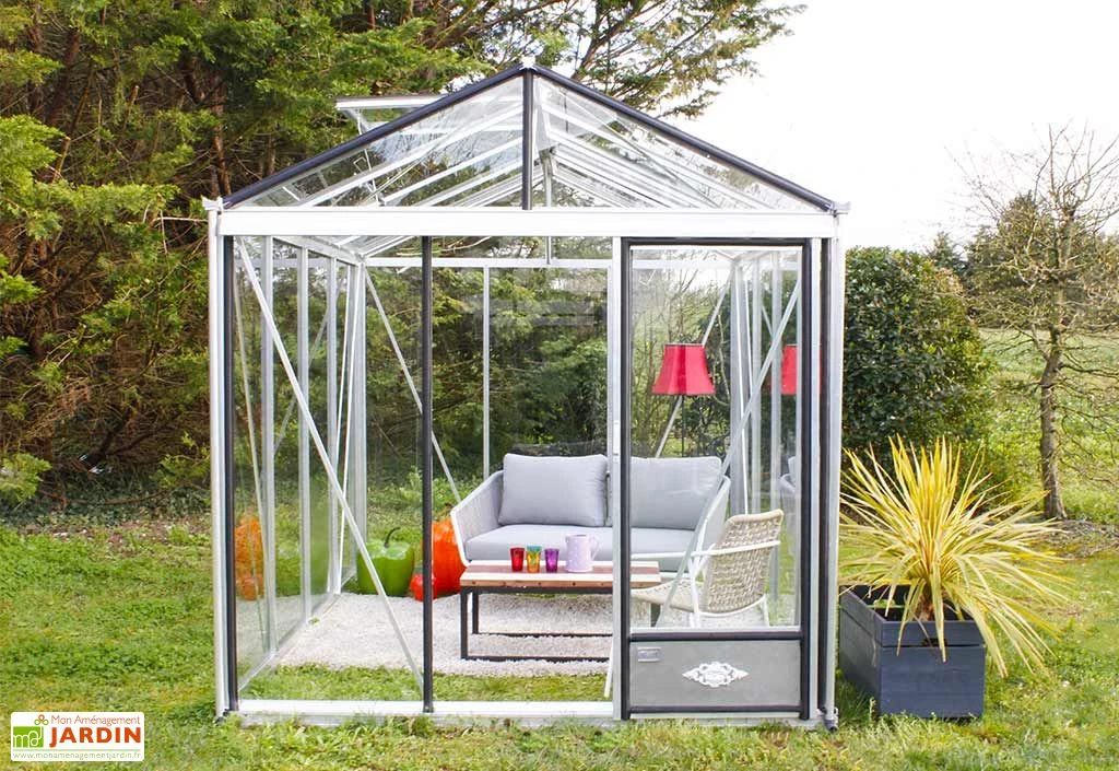 Serre De Jardin En Aluminium Et Verre Trempé Luxia 7,3 M² 4 Serre De Jardin En Aluminium Et Verre Trempé Luxia 7,3 M² – Image 2