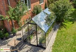 Halls Serre De Jardin En Aluminium Et Verre Trempé Qube 610 Noir 6,4 M² -Garanti Jardin Magasin serre jardin aluminium verre trempe qube 610 noir 64m 2