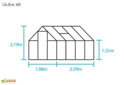 Halls Serre De Jardin En Aluminium Et Verre Trempé Qube 68 Noir 5,1 M² -Garanti Jardin Magasin serre jardin aluminium verre trempe qube 68 noir 51m 3