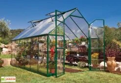 Serre De Jardin En Aluminium Et Polycarbonate Balance – Vert -Garanti Jardin Magasin serre jardin aluminium vert polycarbonate balance 8x12 1