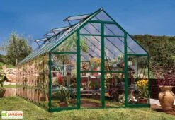 Serre De Jardin En Aluminium Et Polycarbonate Balance – Vert -Garanti Jardin Magasin serre jardin aluminium vert polycarbonate balance 8x20 1