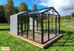 Serre De Jardin En Bois Et Verre Trempé Avec Panneaux Occultants – Mimosas -Garanti Jardin Magasin serre jardin bois panneaux occultants stali 1