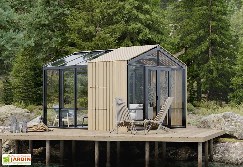 Serre De Jardin Bois Et Verre Trempé Avec Panneaux Occultants – Hibiscus 3 Serre De Jardin Bois Et Verre Trempé Avec Panneaux Occultants – Hibiscus