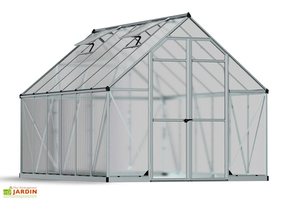 Serre De Jardin En Aluminium Et Polycarbonate Essence 9 M² 6 Serre De Jardin En Aluminium Et Polycarbonate Essence 9 M² – Image 4