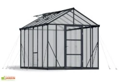 Serre De Jardin En Aluminium Et Polycarbonate Glory 8,9 M² - Grise -Garanti Jardin Magasin serre jardin glory 9m2 palram canopia