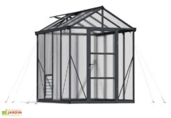 Serre De Jardin En Aluminium Et Polycarbonate Glory 4,7 M² - Grise -Garanti Jardin Magasin serre jardin glory palram canopia 5m2
