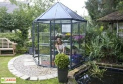 Serre De Jardin Hexagonale Aluminium/Polycarbonate Oasis 3,8 M² -Garanti Jardin Magasin serre jardin hexagonale aluminium polycarbonate oasis 6 1 m 6