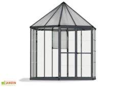 Serre De Jardin Hexagonale Aluminium/Polycarbonate Oasis 3,8 M² -Garanti Jardin Magasin serre jardin hexagonale oasis palram canopia 1 1