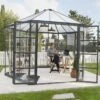 Serre De Jardin Hexagonale Aluminium/polycarbonate Oasis 8 M² - Grise -Garanti Jardin Magasin serre jardin hexagonale polycarbonate bureau palram